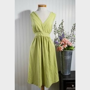 | columbia | lime green causal double v dress
